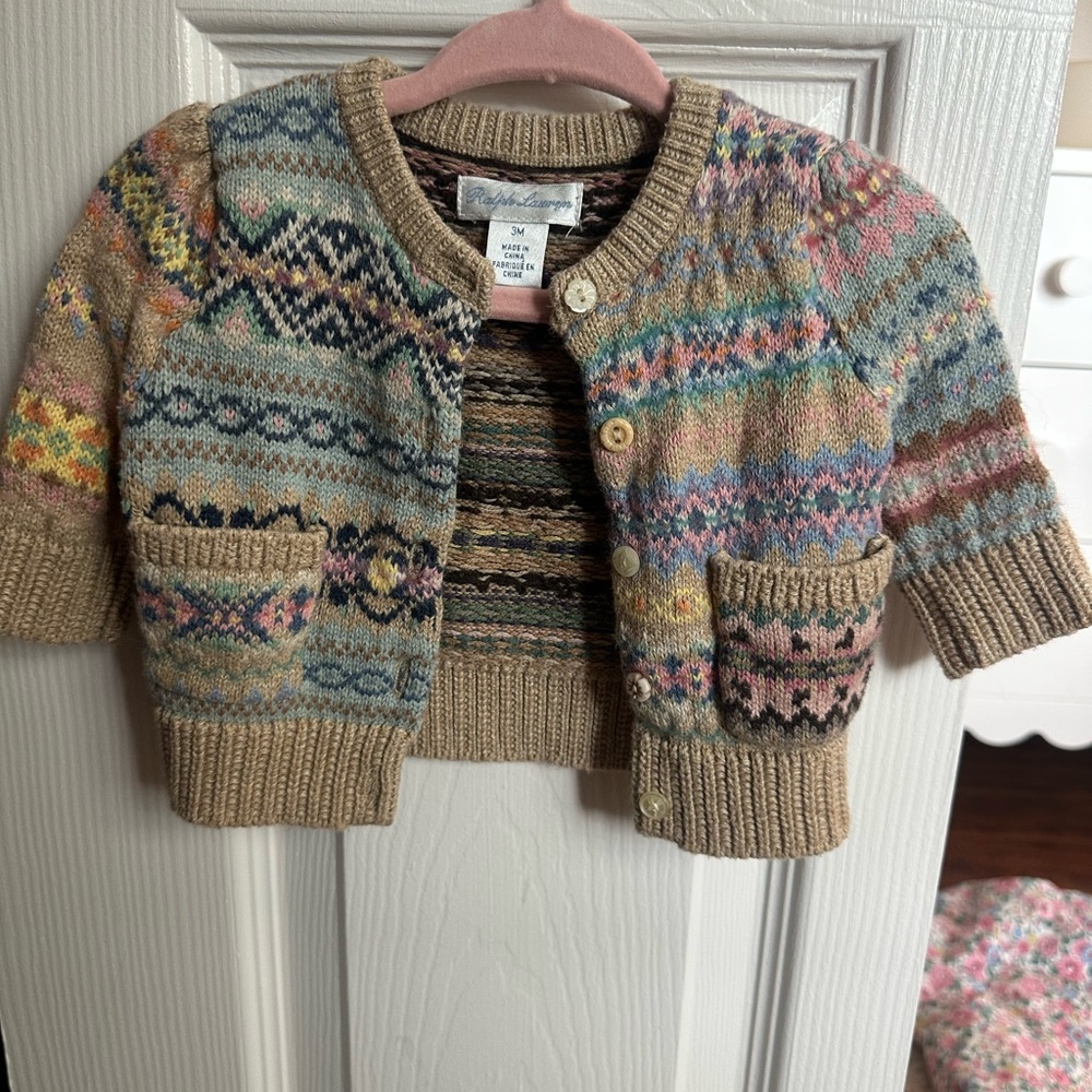 LIKE NEW Ralph Lauren Patterned Baby Cardigan